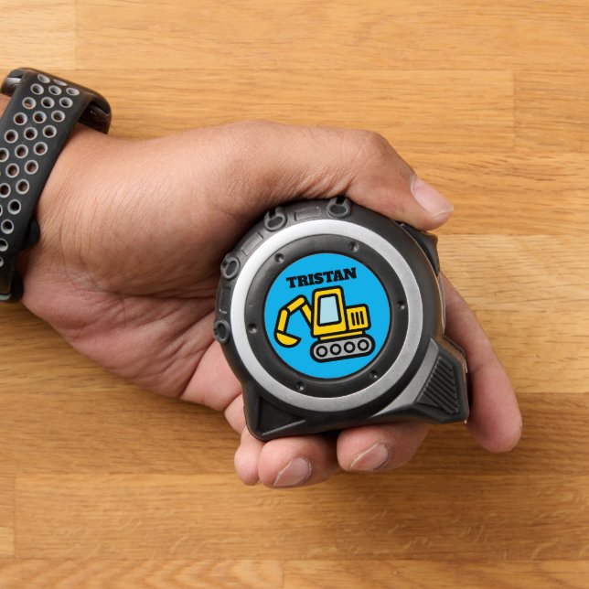 Kid's tape measure with cute toy excavator drawing maßband (Zuhause)