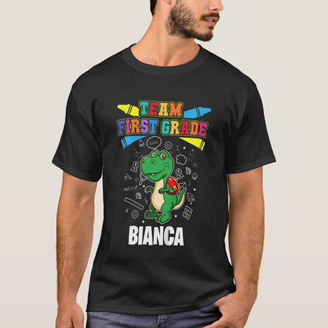 Kids Team Erste Klasse Bianca Personalisiert T-Shirt (Vorderseite)
