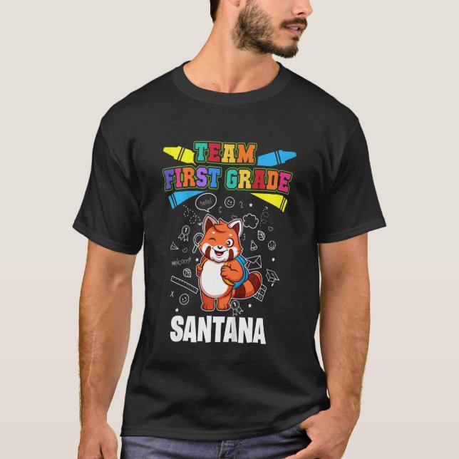 Kids Team Erste Klasse Santana Personalisiert T-Shirt (Vorderseite)
