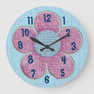 Kids Textured Flower Wall Clock Große Wanduhr