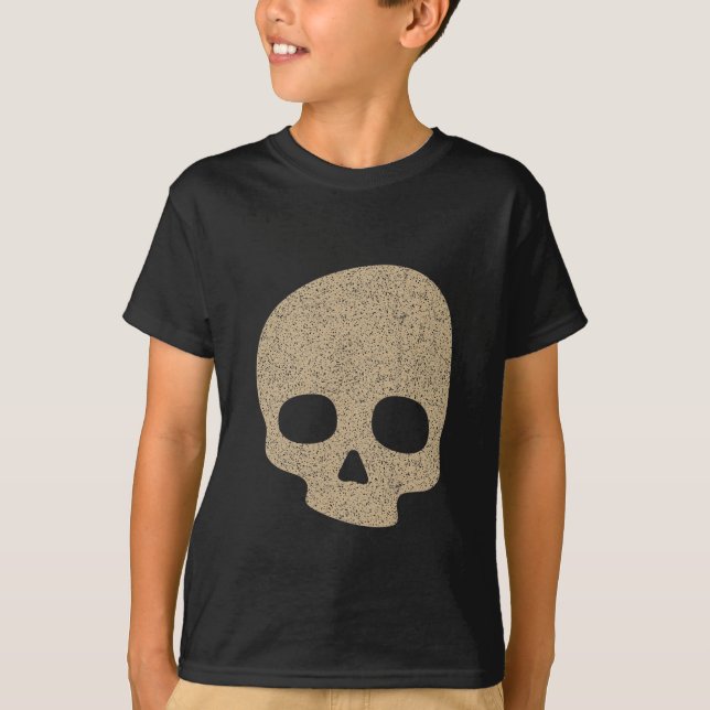 Kid's Textured Skull Halloween T-Shirt (Vorderseite)