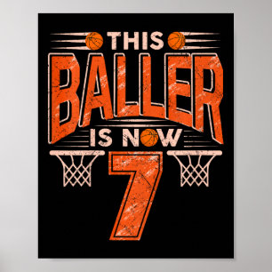 Kids this byller ist jetzt 7 Yo Boys Girls Bysketb Poster
