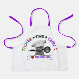 Kids 'Tickle the Koch' Funny Cat Lila Schürze