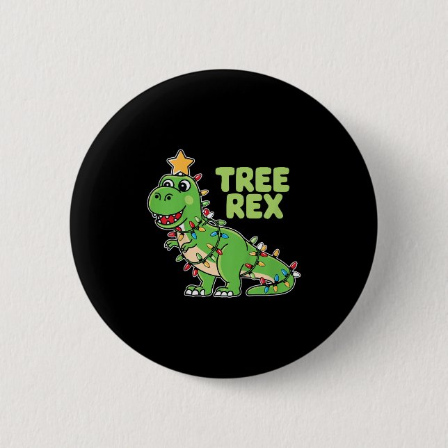 Kids Tree Rex Kids Christmas Dinosaurier Pub Button (Vorderseite)