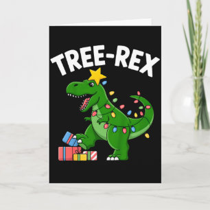Kids Tree-Rex Weihnachten Dinosaurier T-Rex-Shirt Karte