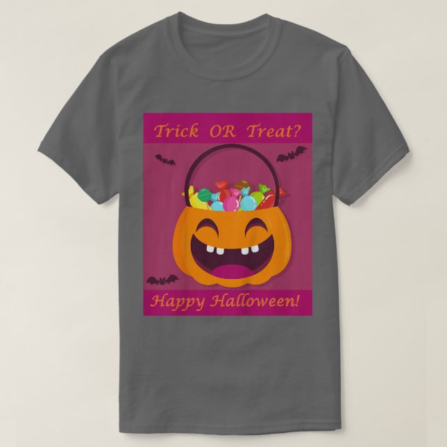 Kids Trick oder Treten Kandies mit Pumpkin & Bats  T-Shirt (Design vorne)