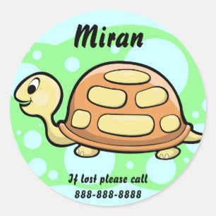 Kids Turtle ID Abzeichen Runder Aufkleber