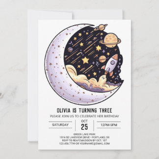 Kids Twinkle Stars Digital Geburtstag Einladung