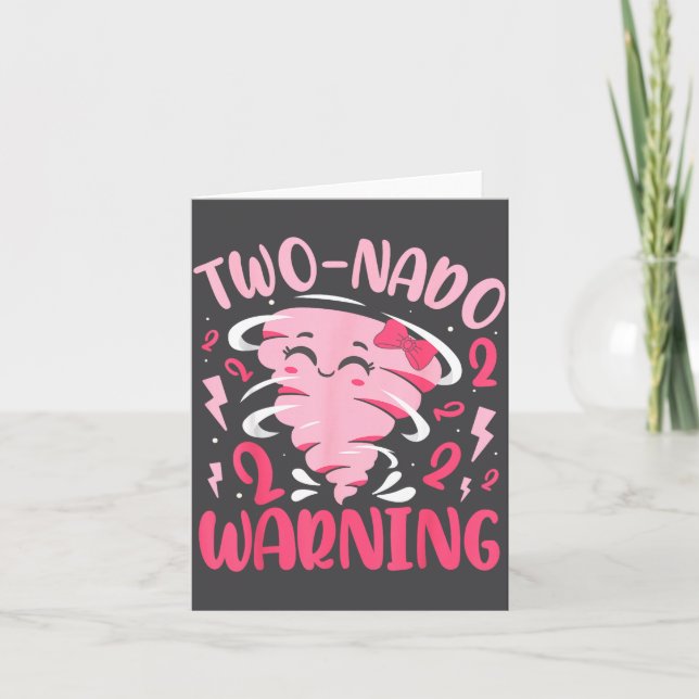 Kids Two-nado Warning 2nd Birthday Nk Tornado Birt Karte (Vorderseite)
