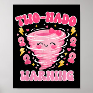 Kids Two-Nado Warnung 2. Geburtstag Mädchen Tornad Poster