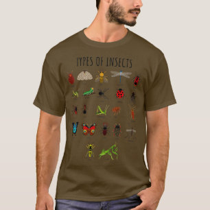 Kids Types Of Insects Bug Identification Science  T-Shirt