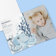 Kids Under The Sea Photo Birthday Party Invitation
