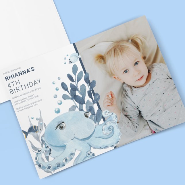 Kids Under The Sea Photo Birthday Party Invitation Einladung (Von Creator hochgeladen)