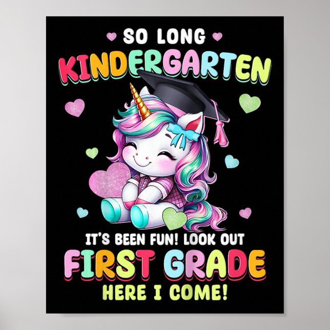 Kids Unicorn so langen Kindergarten Abschluss letz Poster (Vorne)