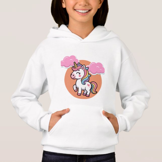 Kids Unicorn T-Shirt with Clouds (Devant)