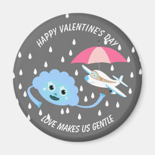 Kids Valentine's Day Klassik Rundaufkleber Taste Magnet