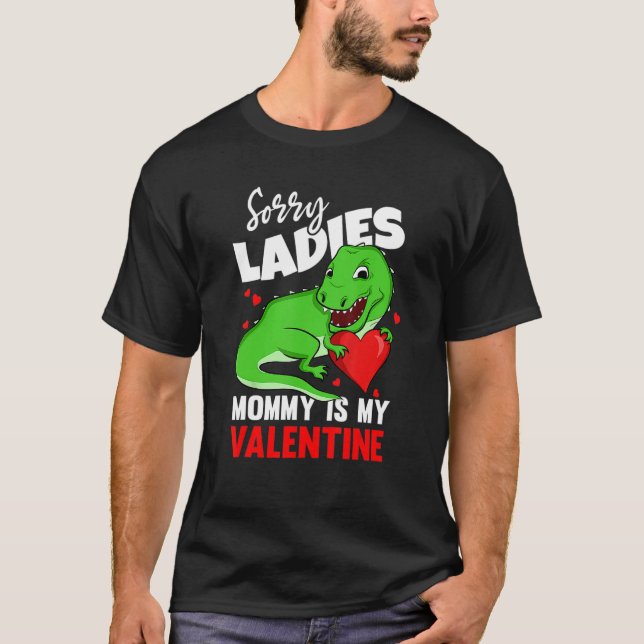 Kids Valentines Day Mommy Is My Valentine TRex Mom T-Shirt (Vorderseite)