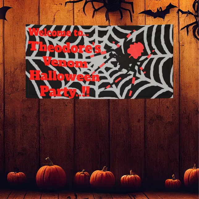 Kids Venom Halloween-Party Banner (Venom Halloween Party Banner)