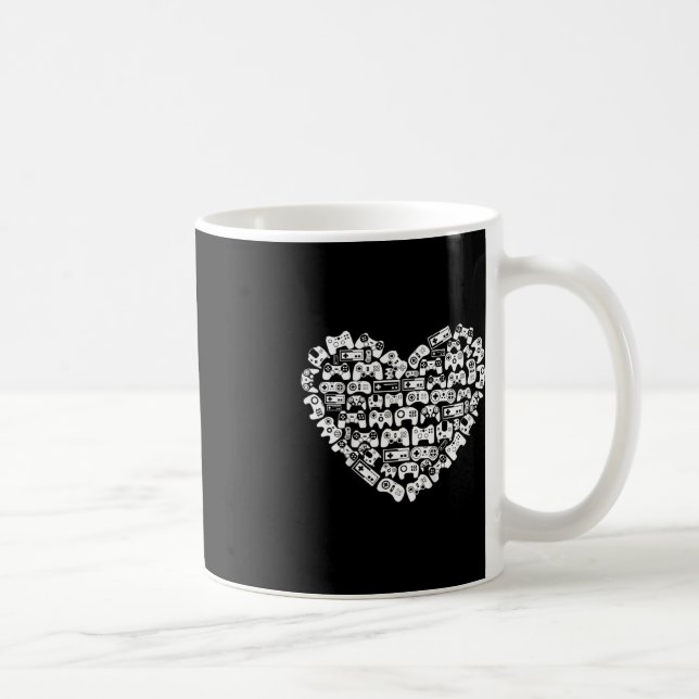 Kids Video-Game-Controller Herzklopfen Valentinsta Kaffeetasse (Rechts)