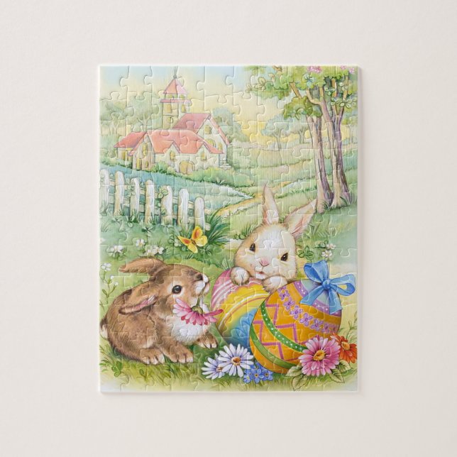 Kids Vintag Osterblichen Bunnies (Vertikal)