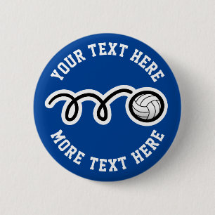 Kid's volleyball Birthday party favor custom name Button