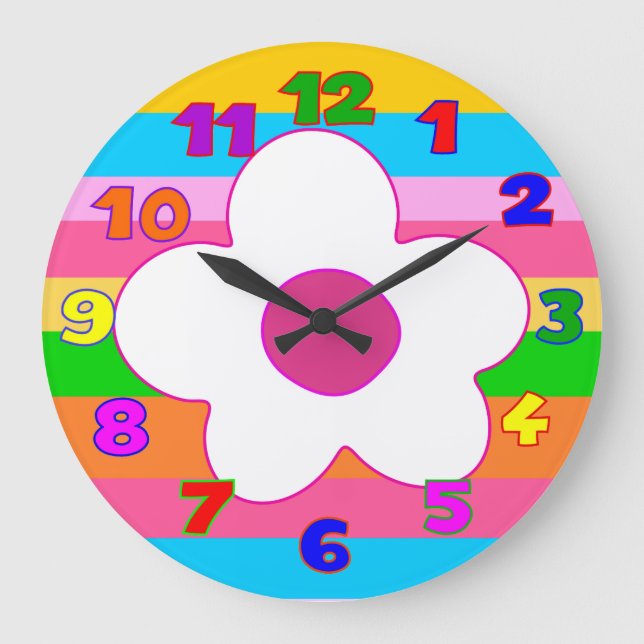 kids wall clock,kids room,girls room große wanduhr (Vorderseite)