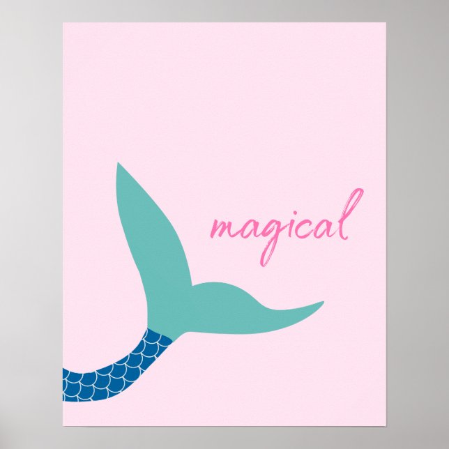 Kids Wall Decke Moderner Magischer Meerjungfrau Sc Poster (Vorne)