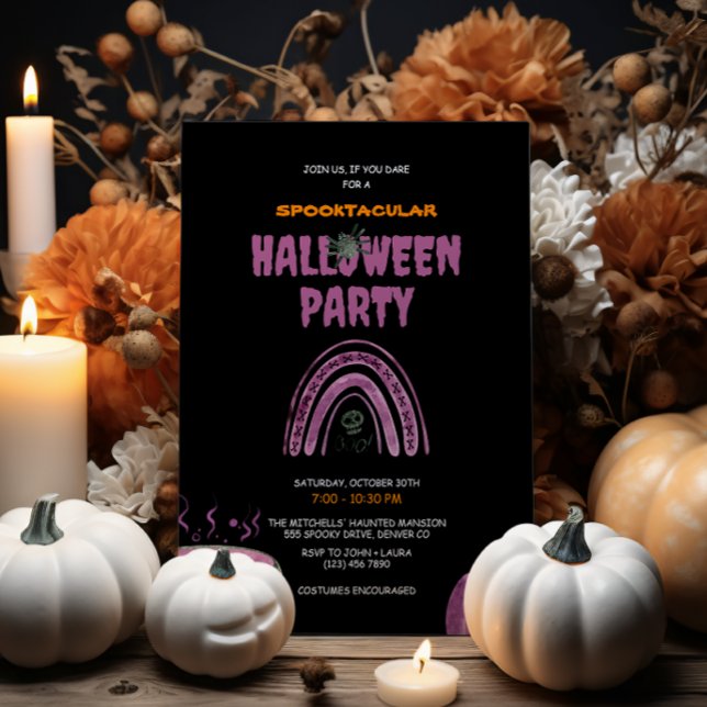 Kids Watercolor Spooktacular Halloween-Party Einladung (Von Creator hochgeladen)
