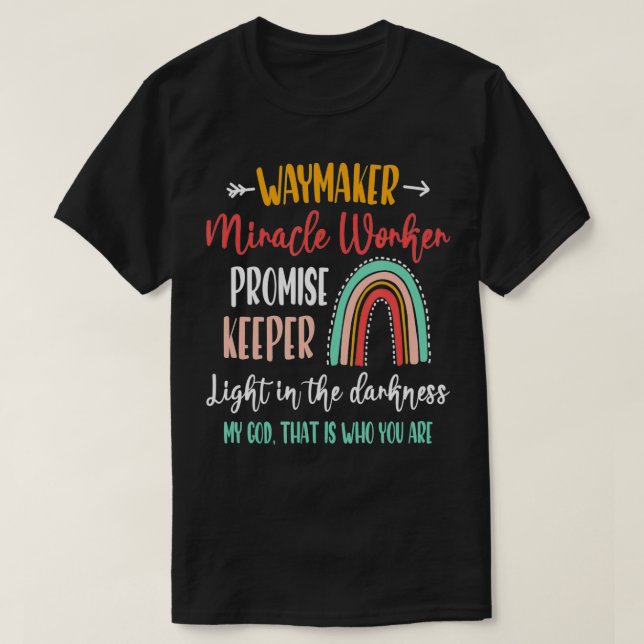 Kids Waymaker Miracle Worker Rainbow, Christlich T-Shirt (Design vorne)