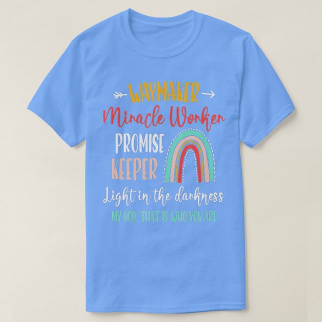 Kids Waymaker Miracle Worker Rainbow, Christlich - T-Shirt (Design vorne)