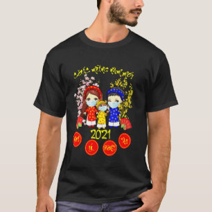Kids Wearing Mask Happy Vietnamese Quarantine Luna T-Shirt