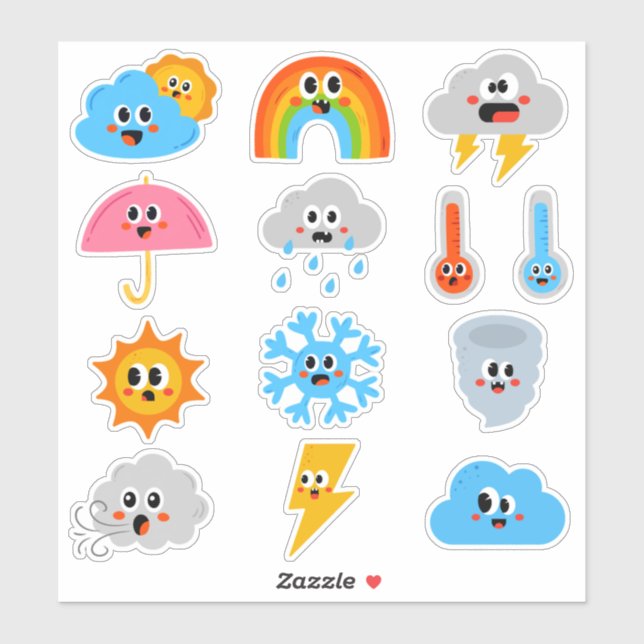 Kids Weather Aufkleber (Blatt)