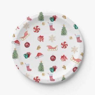 Kids Weihnachts-Party Pappteller