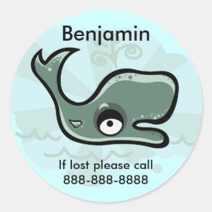 Kids Whale ID Abzeichen Runder Aufkleber