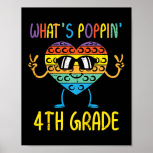 Kids Whats Poppin 4. Klasse Herz Fidget Pop It Fi Poster