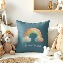Kids Whimsical Pastel Rainbow in Clouds