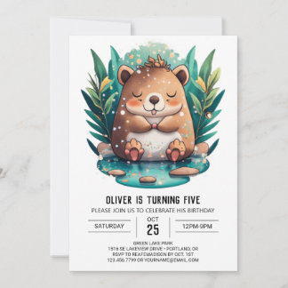 Kids' Whimsy Capybara Geburtstag Einladung