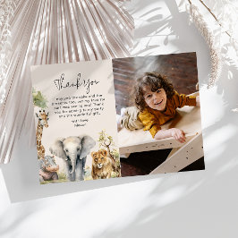 Kids Wild Animal Foto Geburtstag Dankeskarte