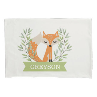 Kids Woodland Personalisiert Pillowcase - "Fox" Kissenbezug