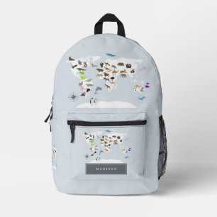 Kids World Map Animes Baby Kinderzimmer Children Bedruckter Rucksack