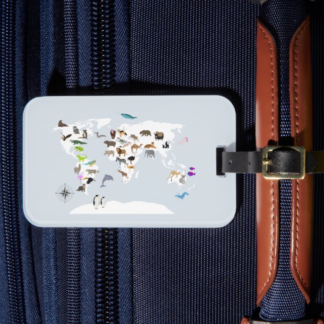 Kids World Map Animes Gepäckanhänger (Vorderseite Insitu 4)