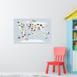 Kids World Map Animes Poster