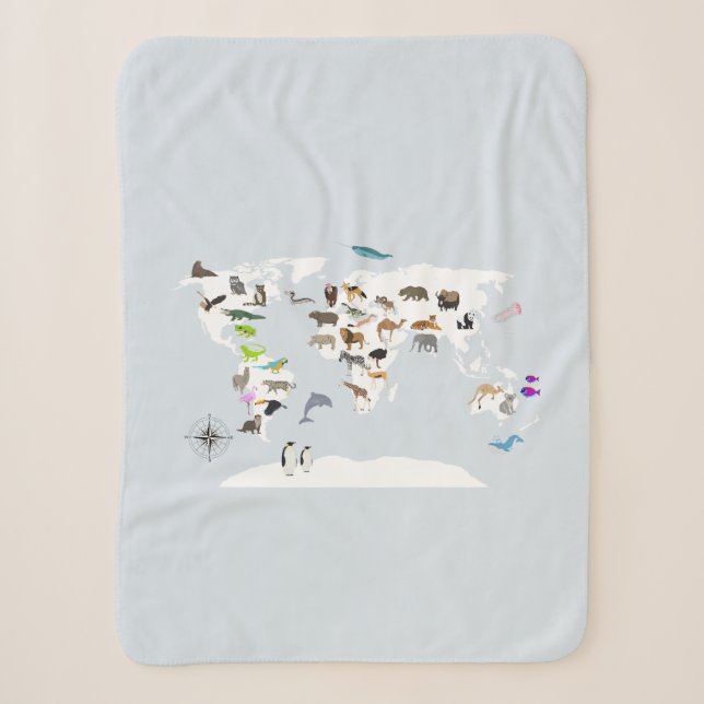 Kids World Map Animes Sherpadecke (Vorderseite)