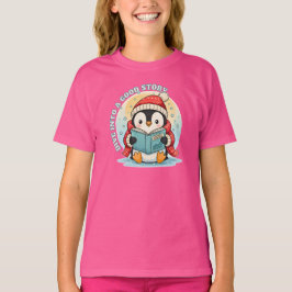 Kids' Wow Pink Lesepinguin Storytime Baumwoll-T-Sh T-Shirt