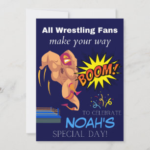 Kids Wrestling Themed Wrestler Party Einladung
