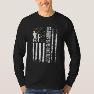 Kids Young Fisherman Grandpas Fishing Buddy Vater  T-Shirt