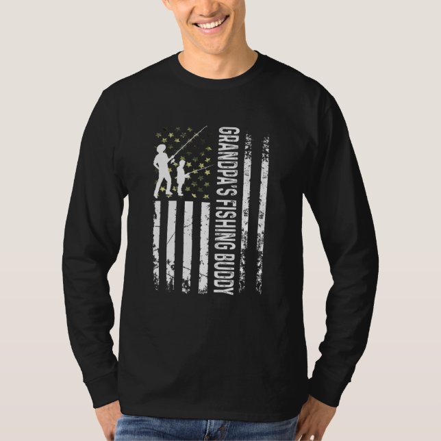 Kids Young Fisherman Grandpas Fishing Buddy Vater  T-Shirt (Vorderseite)