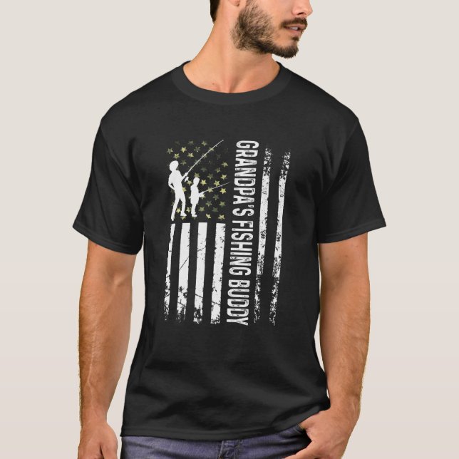 Kids Young Fisherman Grandpas Fishing Buddy Vater  T-Shirt (Vorderseite)