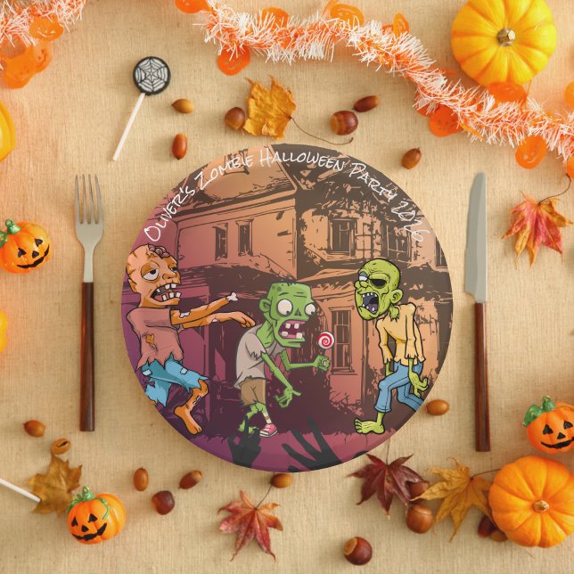 Kids Zombie Halloween Papierplatte Pappteller (Zombie Halloween Paper Plate)
