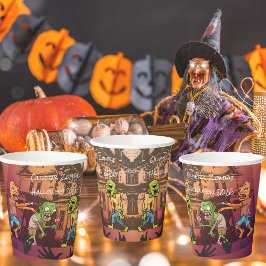 Kids Zombie Halloween-Party Paper Cups Pappbecher